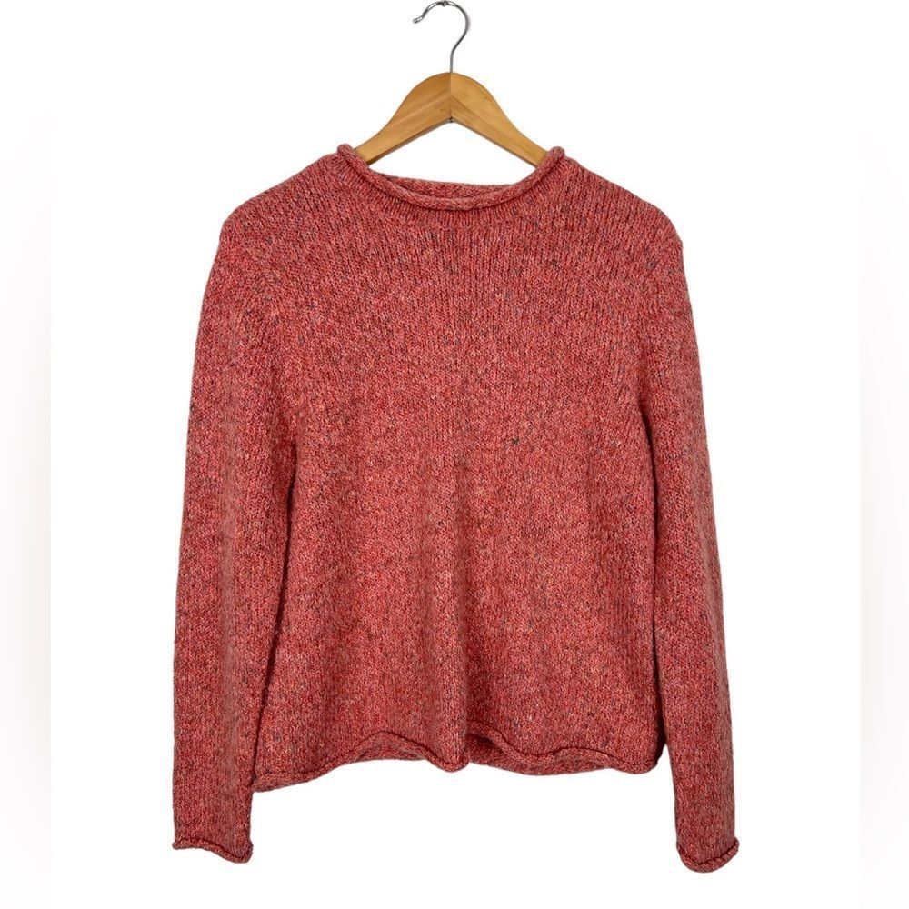 Vintage Wool Pink Barbie Gorpcore Granola Speckle Chunky butter mom Sweater
